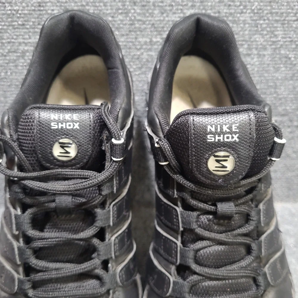 Nike Shox NZ Mens Size 11.5‎ Shoes Black Leather Athletic Sneakers 501524-091